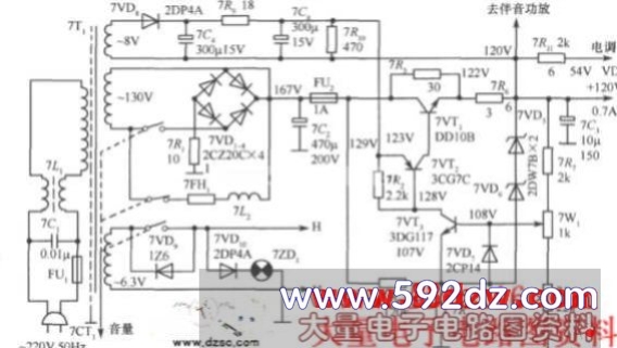 120v稳压电源电路图