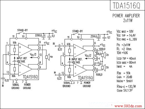 tda1516q功放电路