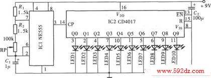 NE555CD4017ɵLED˶ʾ